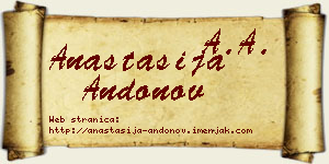 Anastasija Andonov vizit kartica